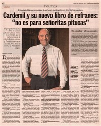 Cardemil y su nuevo libro de refranes no es para señoritas pitucas