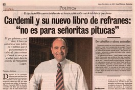 Cardemil y su nuevo libro de refranes no es para señoritas pitucas
