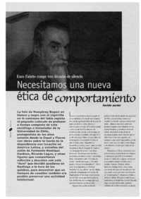 Necesitamos una nueva ética de comportamiento