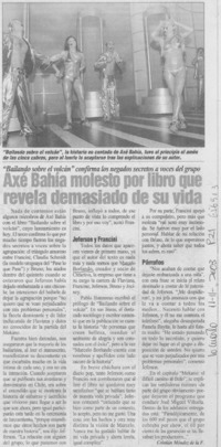 Axe Bahía molesto por libro que revela demasioado de su vida