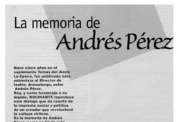 La memoria de Andrés Pérez