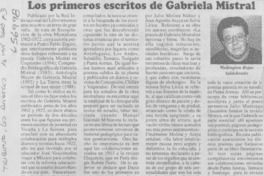 Los primero escritos de Gabriela Mistral