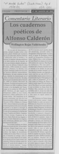 Los cuadernos poéticos de Alfonso Calderón : [comentario]