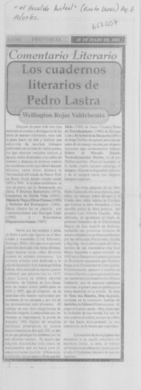 Los cuadernos literarios de Pedro Lastra : [comentario]