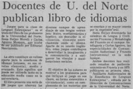 Docentes de U. del Norte publican libro de idiomas.  [artículo]