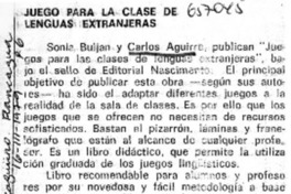 Juego para la clase de lenguas extranjeras.  [artículo]