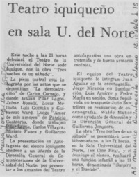 Teatro iquiqueño en sala U. del Norte.