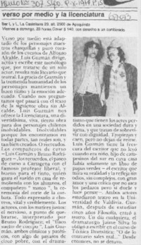 Verso por medio y la licenciatura.