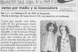 Verso por medio y la licenciatura.