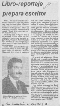 Libro-reportaje prepara escritor.