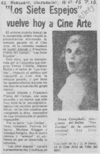 "Los siete espejos" vuelve hoy a Cine Arte.