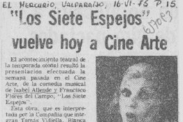 "Los siete espejos" vuelve hoy a Cine Arte.