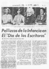 Pellizcos de la infancia en el "Día de las escritoras".  [artículo]