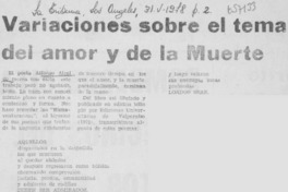 Variaciones sobre el tema del amor y de la muerte.