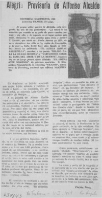 Alegría provisoria de Alfonso Alcalde