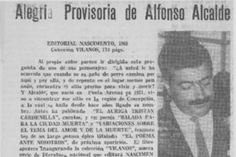 Alegría provisoria de Alfonso Alcalde