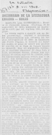Diccionario de la literatura chilena - obras.