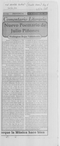 Nuevo poemario de Julio Piñones : [comentario]