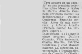 Tres noches de un sábado.