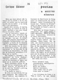 Poetas a nuestro alcance  [artículo] Enrique Skinner.