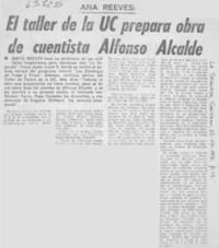 El Taller de la UC prepara obra de cuentista Alfonso Alcalde.