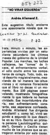 No virar izquierda  [artículo]