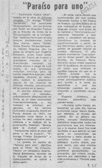 "Paraíso para uno".