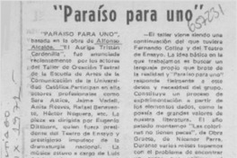 "Paraíso para uno".