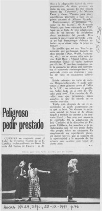 Peligroso pedir prestado