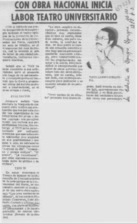 Con obra nacional inicia labor teatro universitario.