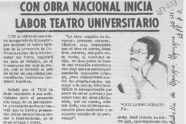 Con obra nacional inicia labor teatro universitario.