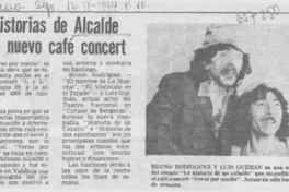 Historias de Alcalde en nuevo café concert.