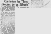 Continúa las "Tres noches de un sábado".
