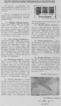 Siete destacados periódistas escritores