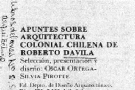 Apuntes sobre arquitectura colonial chilena.  [artículo]