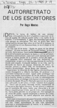 Autorretrato de los escritores  [artículo] Hugo Montes.