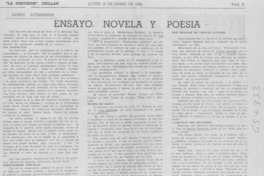 Ensayo, novela y poesía.