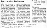 ¿Se puede vivir sólo del talento?, Fernando Debesa  [artículo] Pilar Molina.