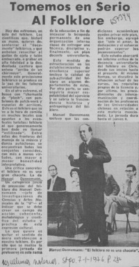 Tomemos en serio al folklore.  [artículo]