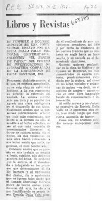 De Teophile a Moliere: aspectos de una continuidad.  [artículo]