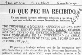 Lo que PEC ha recibido.  [artículo]