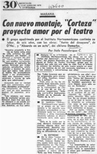 Con nuevo montaje, "Corteza" proyecta amor por el teatro  [artículo] Italo Passalacqua C.