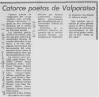Catorce poetas de Valparaíso
