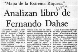 Analizan libro de Fernando Dahse.  [artículo]