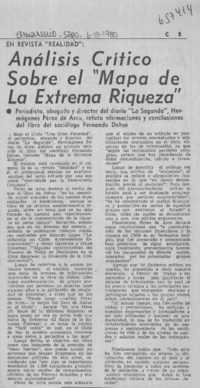 Análisis crítico sobre el "Mapa de la extrema riqueza".  [artículo]