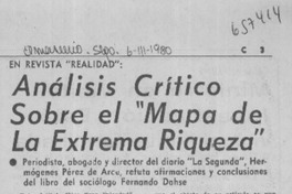 Análisis crítico sobre el "Mapa de la extrema riqueza".  [artículo]