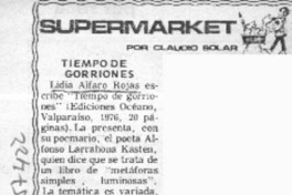 Tiempo de gorriones  [artículo] Claudio Solar.