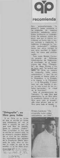 "Ortografía"; un libro para todos