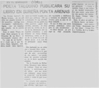 Poeta talquino publicará su libro en sureña Punta Arenas.