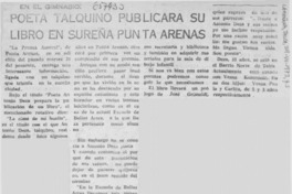 Poeta talquino publicará su libro en sureña Punta Arenas.